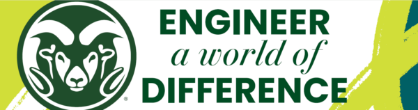 banner layout and design with Rams head and "Engineer a world of difference"