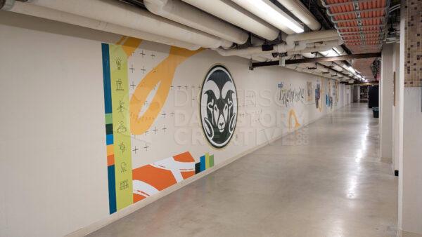 Photo of mural in the CSU Engineering Basement hallway