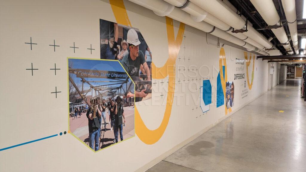 Photo of mural in the CSU Engineering Basement hallway