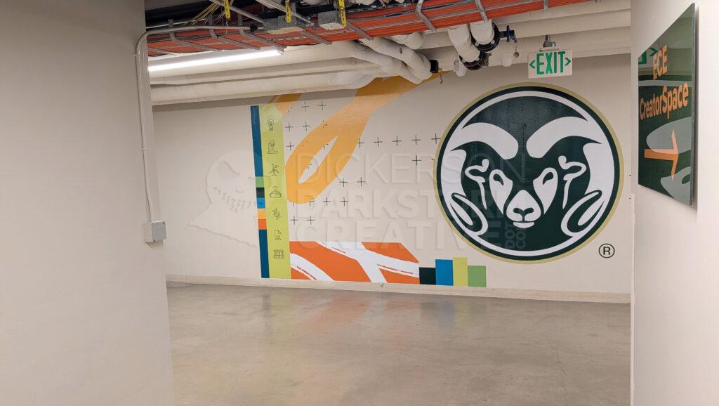 Photo of mural in the CSU Engineering Basement hallway