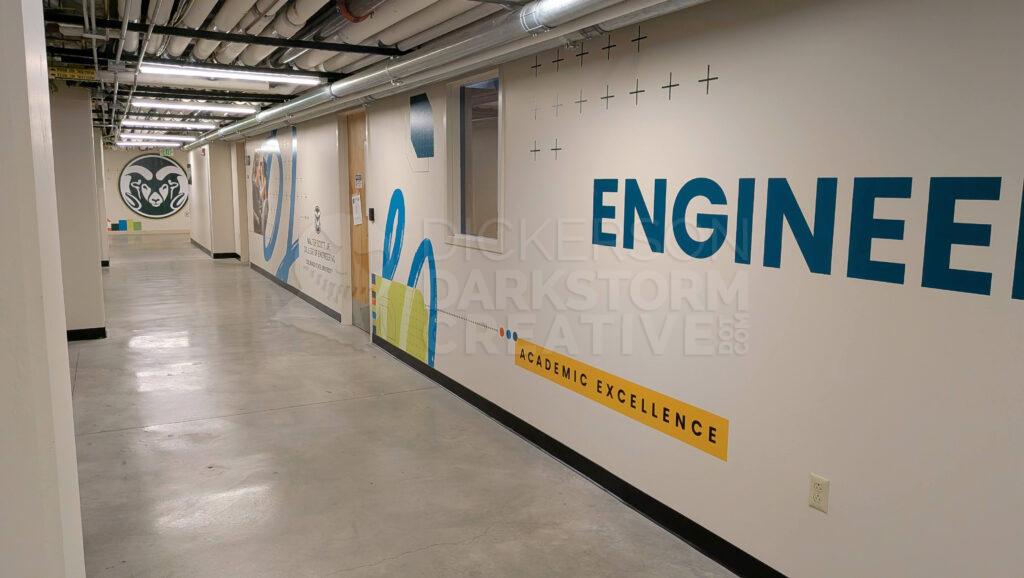 Photo of mural in the CSU Engineering Basement hallway