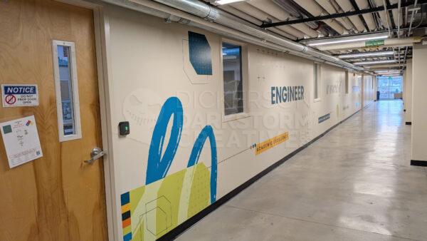 Photo of mural in the CSU Engineering Basement hallway