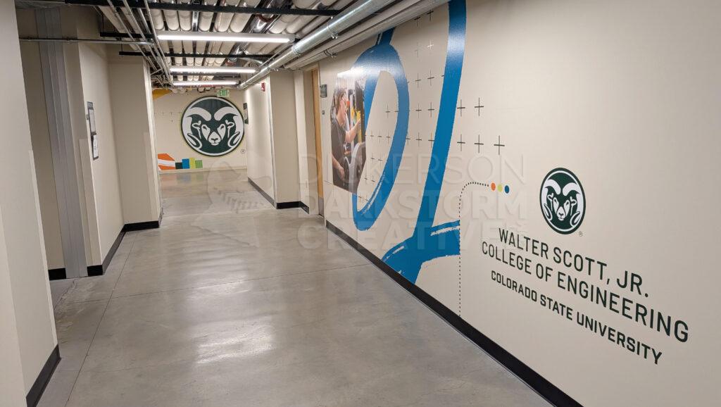 Photo of mural in the CSU Engineering Basement hallway
