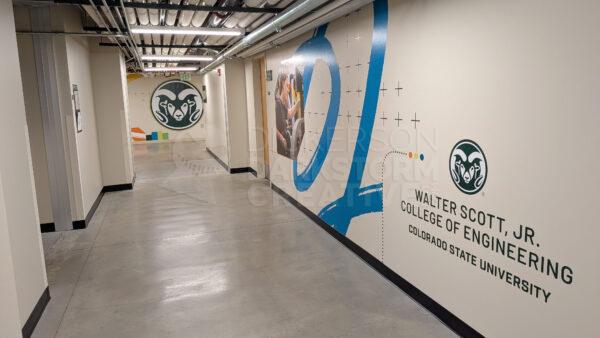 Photo of mural in the CSU Engineering Basement hallway