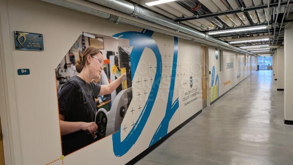 Photo of mural in the CSU Engineering Basement hallway