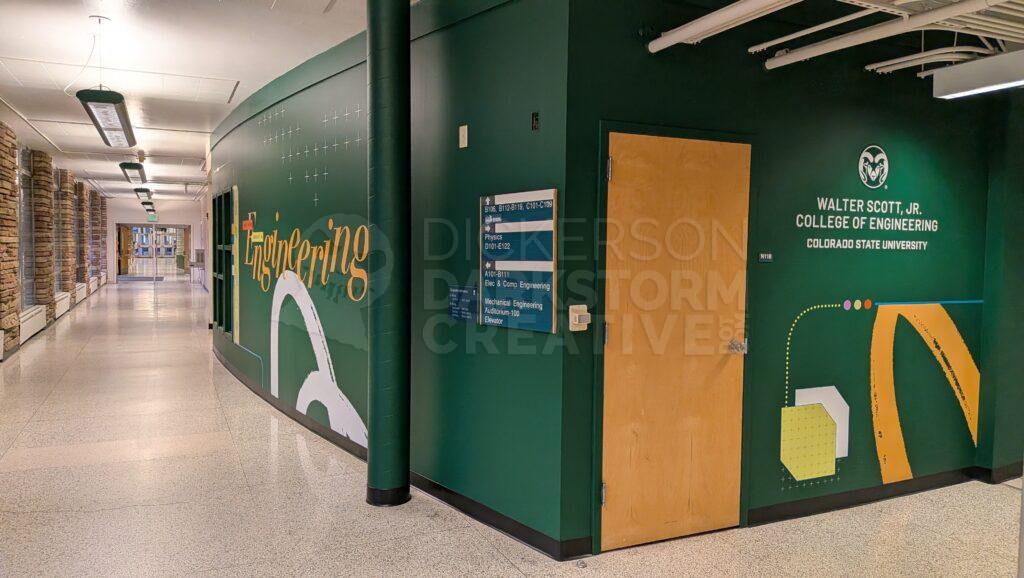 photo of murals on the CSU Engineering first floor