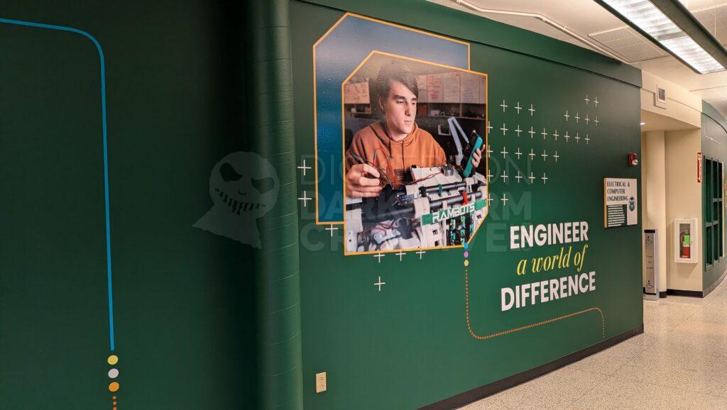 photo of murals on the CSU Engineering first floor