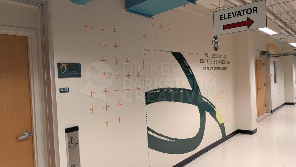 photo of murals on the CSU Engineering first floor