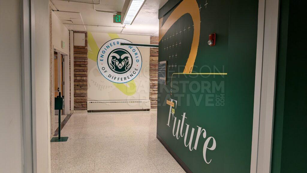 photo of murals on the CSU Engineering first floor