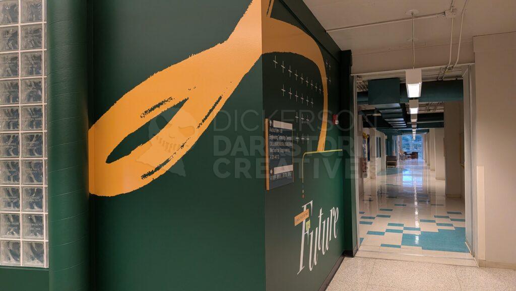 photo of murals on the CSU Engineering first floor