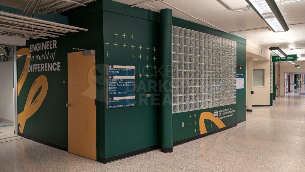 photo of murals on the CSU Engineering first floor