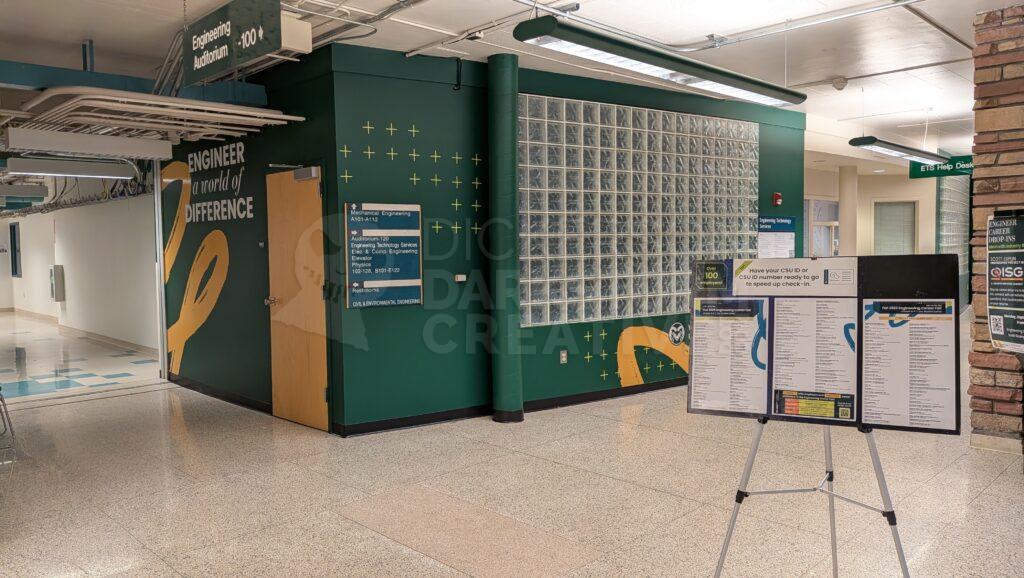photo of murals on the CSU Engineering first floor